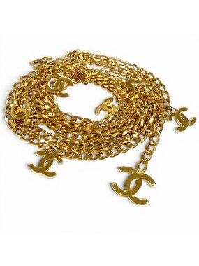 Chanel Vintage Double Layer Belt with CC Sunburst Medallion 31\